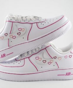 Pink Heart Design Custom Air Force 1