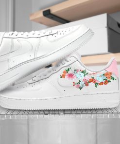 Pink Red Floral Custom Air Force 1