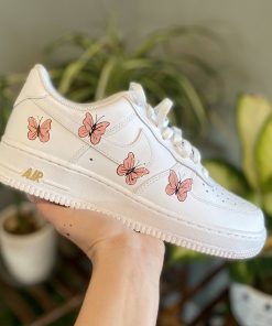 Pink Gold Butterflies Custom Air Force 1