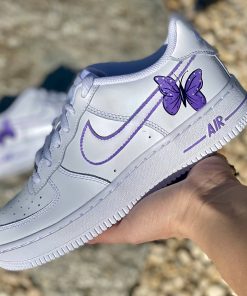 Lavender Butterfly Outline Custom Air Force 1