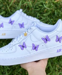 Purple Gold Butterflies Custom Air Force 1