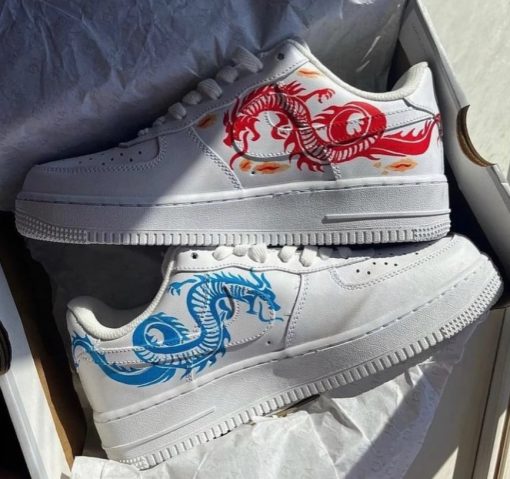 Red Blue Dragon Custom Air Force 1