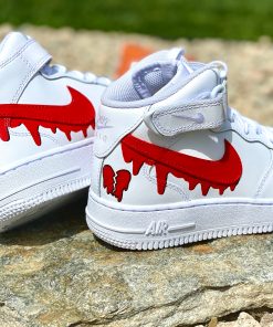 Red Drip Heartbreak Custom Air Force 1