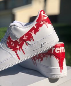 Red Supreme LV Custom Air Force 1