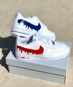 Red Blue Drip Custom Air Force 1