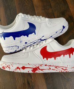 Red Blue Splatter Custom Air Force 1