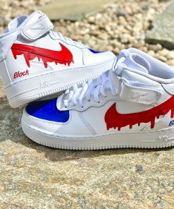 Red Blue Toe Drip Custom Air Force 1