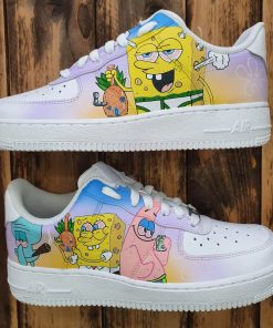 Spongebob Cartoon Painted Custom Air Force 1