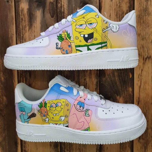 Spongebob Cartoon Painted Custom Air Force 1