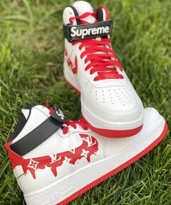 Red Supreme LV Custom Air Force 1