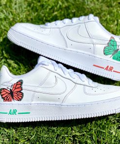 Teal Coral Butterfly Custom Air Force 1