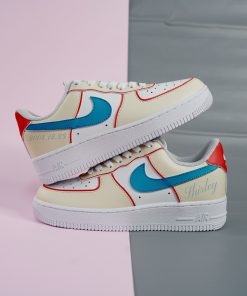 Unique Blue Red Custom Air Force 1