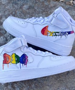 Name Rainbow Graffiti Custom Air Force 1