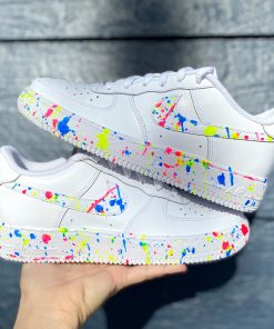 Yellow Blue Pink Splatter Custom Air Force 1