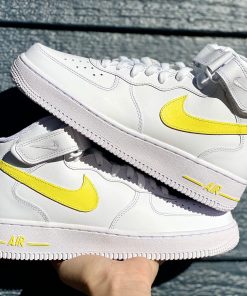 Yellow Check Swoosh Custom Air Force 1