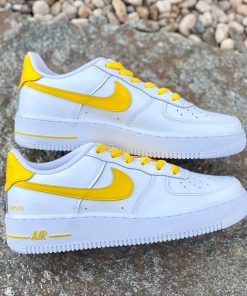 Yellow Swoosh Check Custom Air Force 1