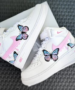 Blue Pink Butterflies Custom Air Force 1