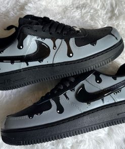 Grey Dripping Black Custom Air Force 1