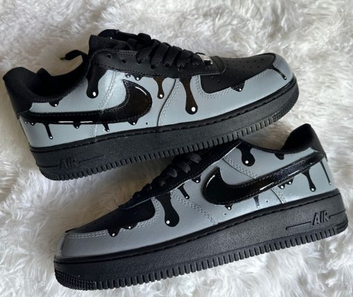 Grey Dripping Black Custom Air Force 1