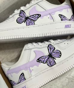 Butterflies Purple Drip Custom Air Force 1