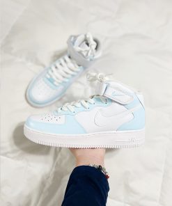 Blue Clear Swoosh Custom Air Force 1