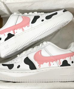 Pink Drip Cow Custom Air Force 1