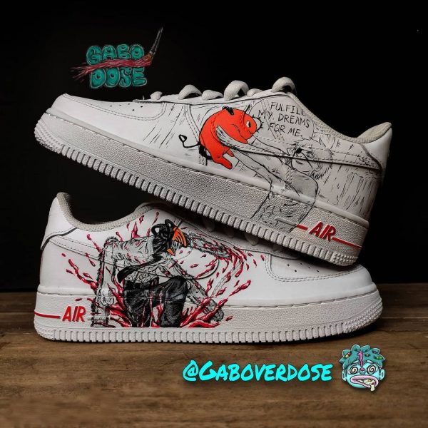 Chainsaw Man Handpainting Custom Air Force 1