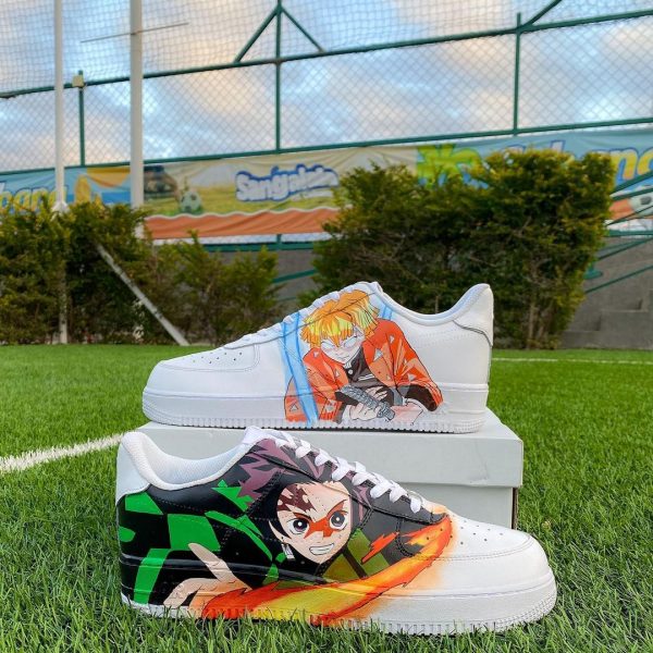 Tanjiro Zenitsu Handpainted Custom Air Force 1