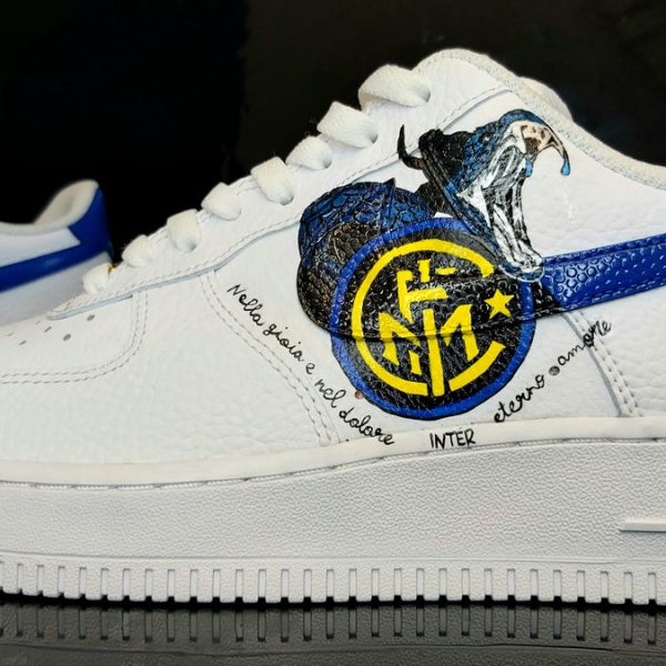 Inter Milan Painting Custom Air Force 1