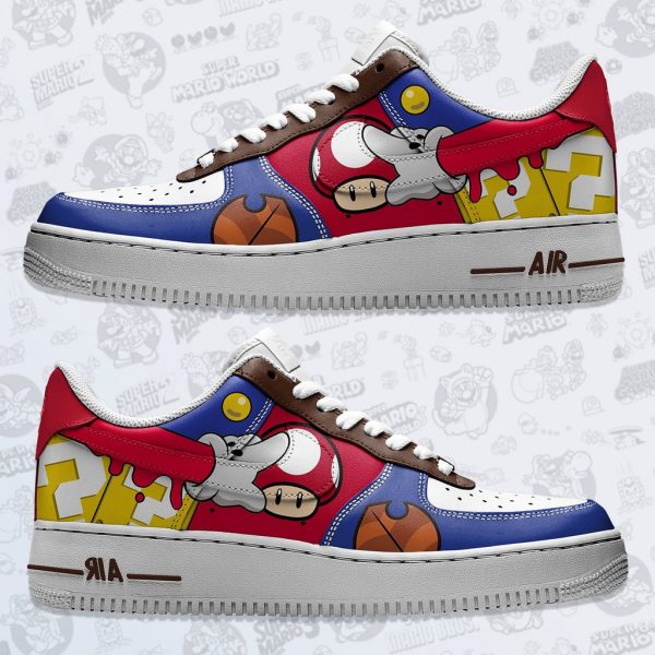 Mario Swoosh Painting Custom Air Force 1