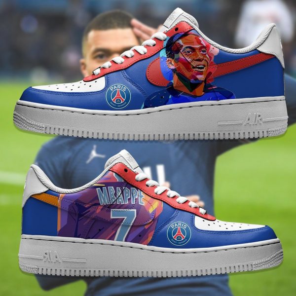 Mbappe PSG Painting Custom Air Force 1