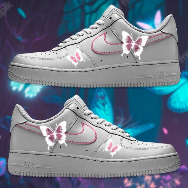 Pink Butterfly Reflective Custom Air Force 1