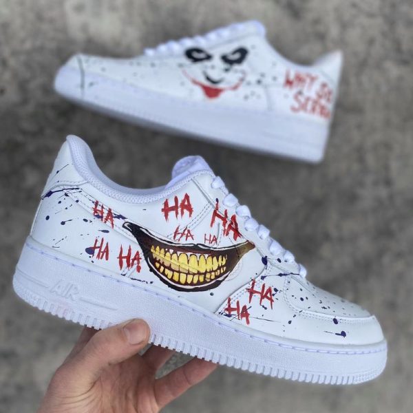 Joker Laugh Painted Custom Air Force 1