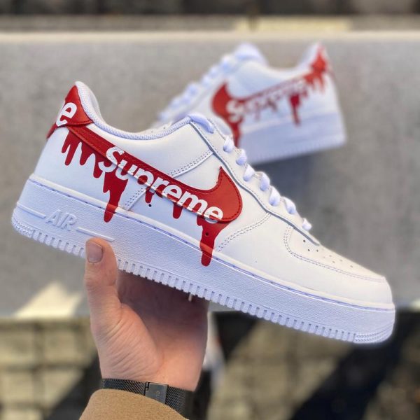 Supreme Red Drip Custom Air Force 1