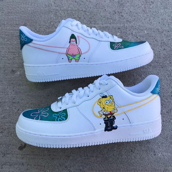 Spongebob Cartoon Painting Custom Air Force 1