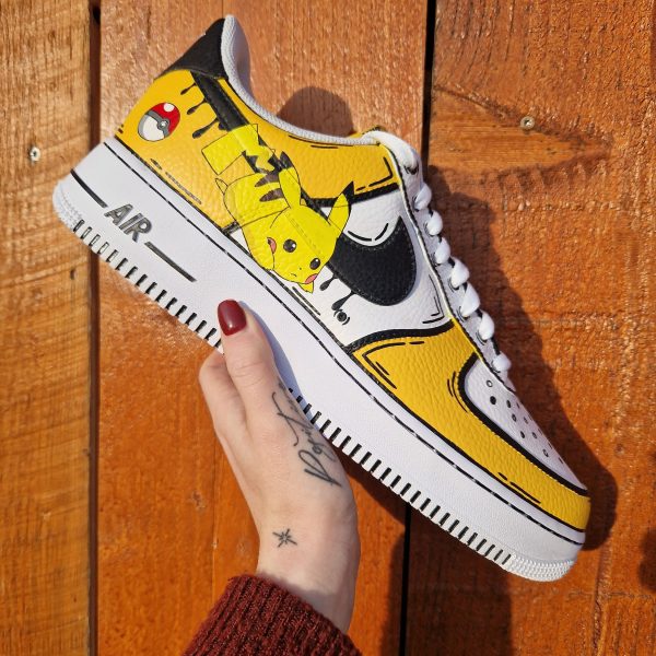 Pikachu Cartoon Painting Custom Air Force 1