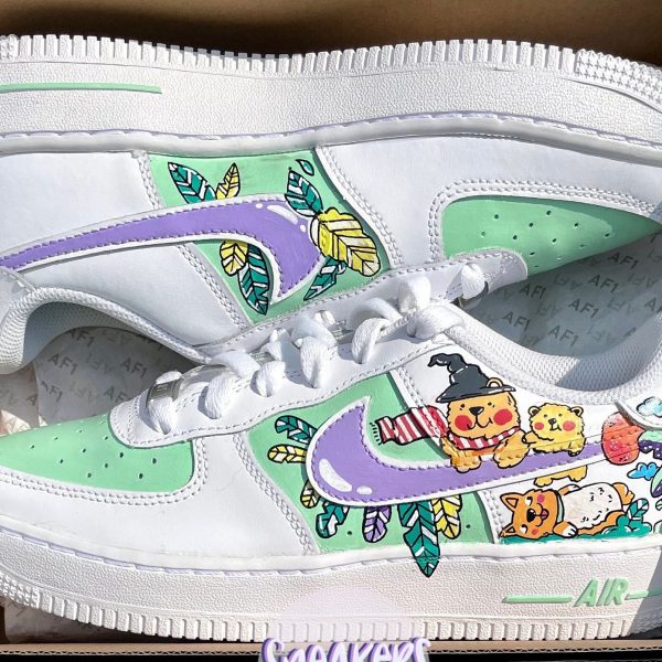 Cute Dog Painting Custom Air Force 1