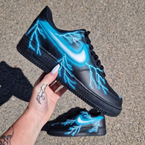 Black Lightning Bolts Custom Air Force 1