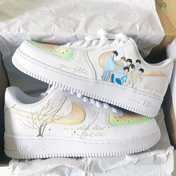 BTS Group Painted Custom Air Force 1