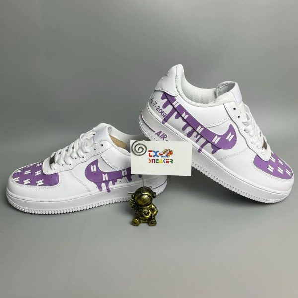 BTS Purple Painted Custom Air Force 1