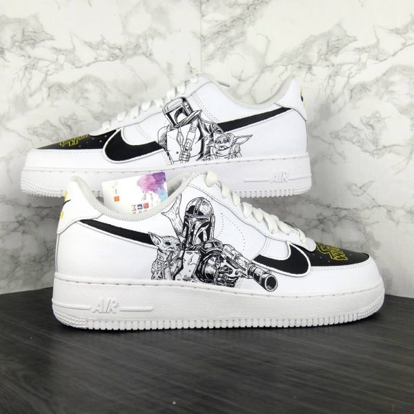 Baby Yoda Handpainted Custom Air Force 1