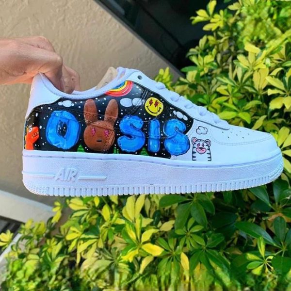 Bad Bunny Painted Custom Air Force 1