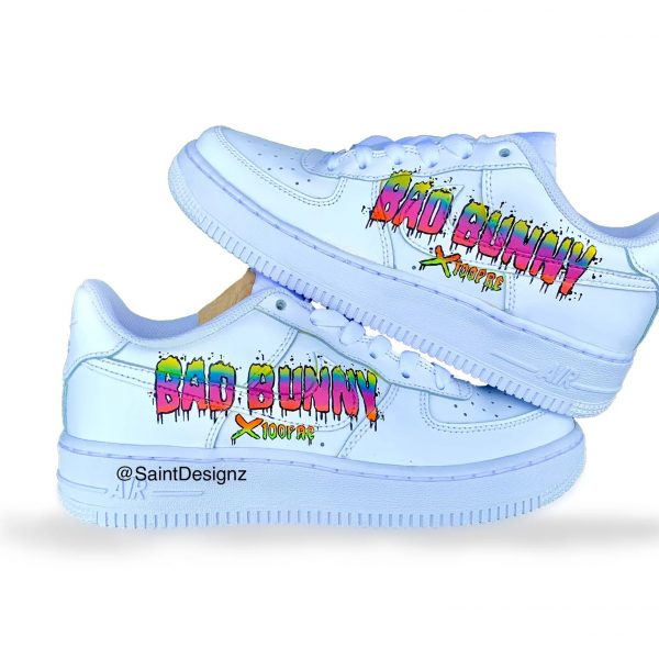 100Pre Bad Bunny Custom Air Force 1