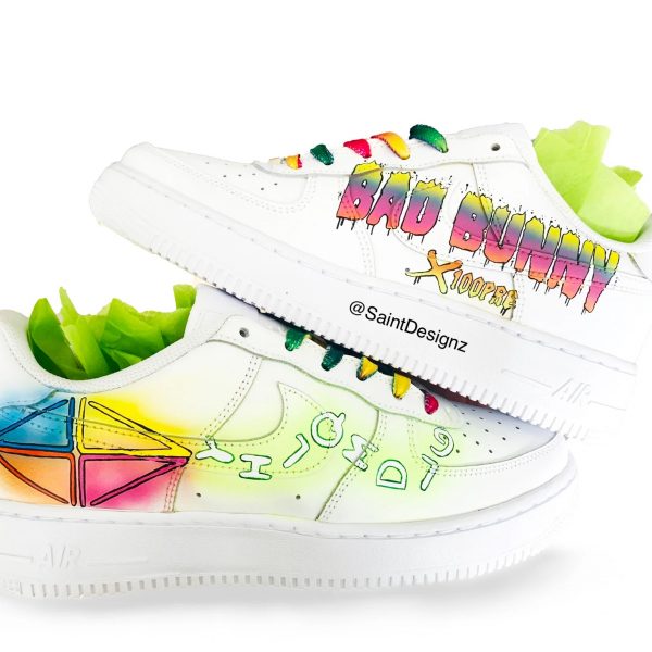 Bad Bunny 100Pre Custom Air Force 1