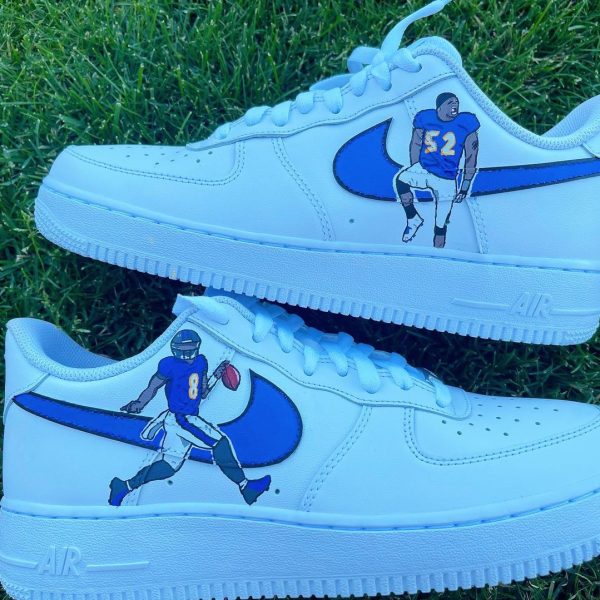 Baltimore Ravens Painted Custom Air Force 1