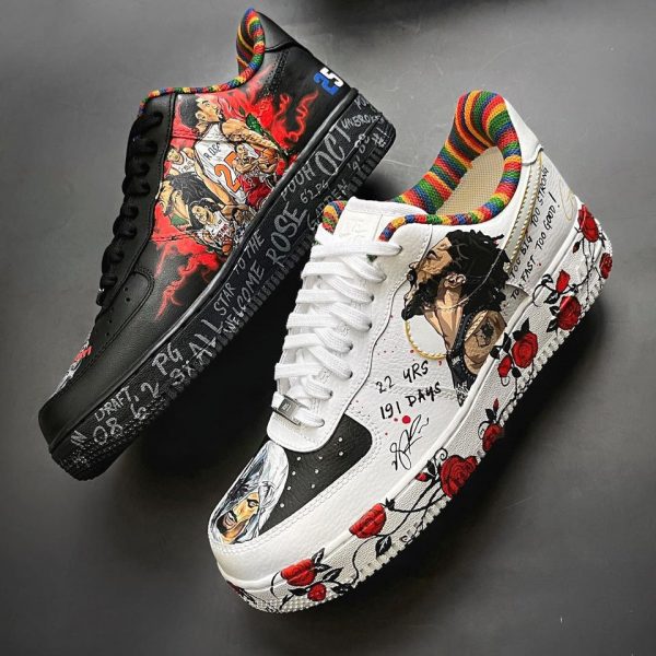 Black&White Character Painting Custom Air Force 1