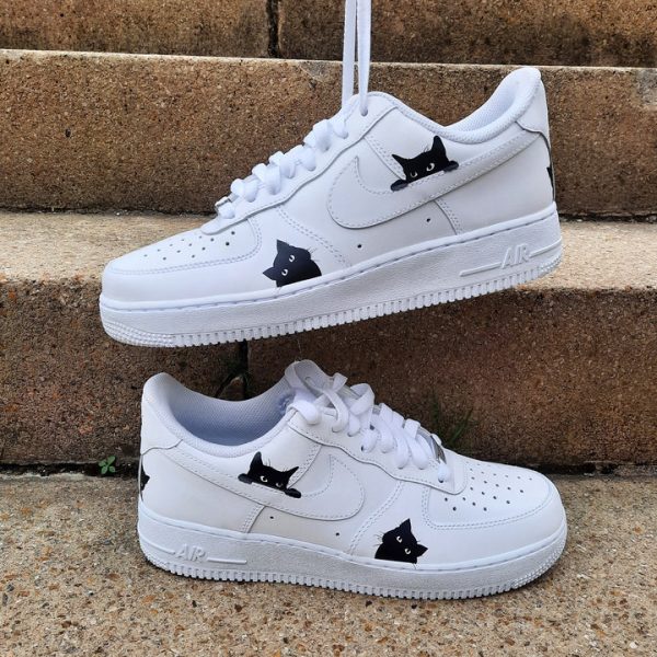 Black Cat Doodle Custom Air Force 1