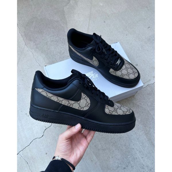 Black Guuci Pattern Custom Air Force 1