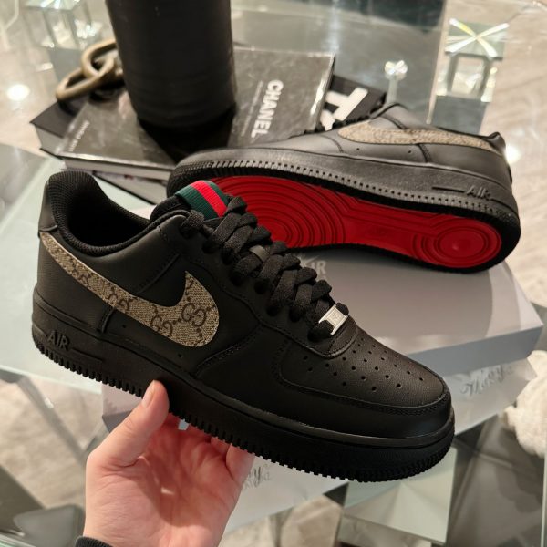 Black Gucci Swoosh Custom Air Force 1