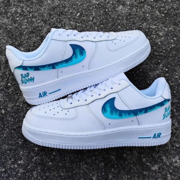 Blue Dripping Swoosh Custom Air Force 1